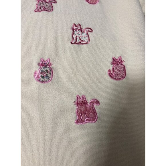 Vintage Bonworth Cat Print Sweater Cream Soft Knit Womens Medium - Picture 6 of 6